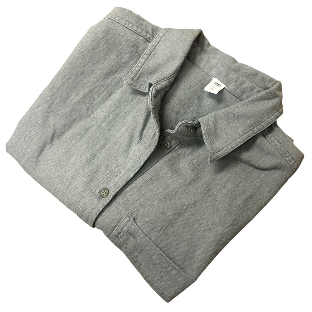 BP Nordstrom Grey Pearl Long Sleeve Shirt Womens XS Button Up Top Thick Warm NWT - Picture 1 of 8